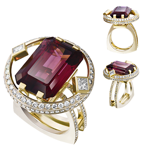 Золотое кольцо с бриллиантами и рубином 12113. Ювелирный салон «Алмазы Якутии»