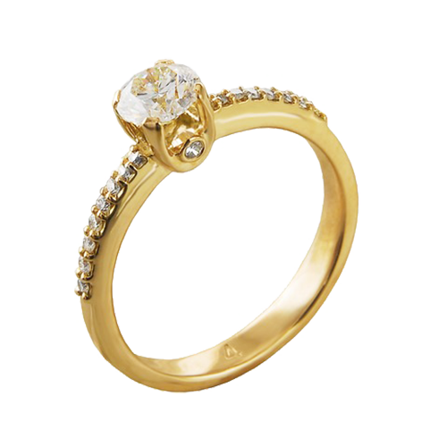 Золотое кольцо с бриллиантом 11371. Ювелирный салон «Алмазы Якутии»